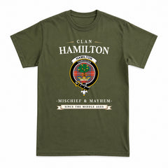 Hamilton Ancient Tartan Crest Mischief and Mayhem T-shirt