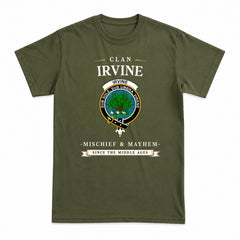 Irvine Ancient Tartan Crest Mischief and Mayhem T-shirt