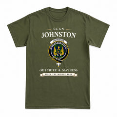 Johnston Modern Tartan Crest Mischief and Mayhem T-shirt