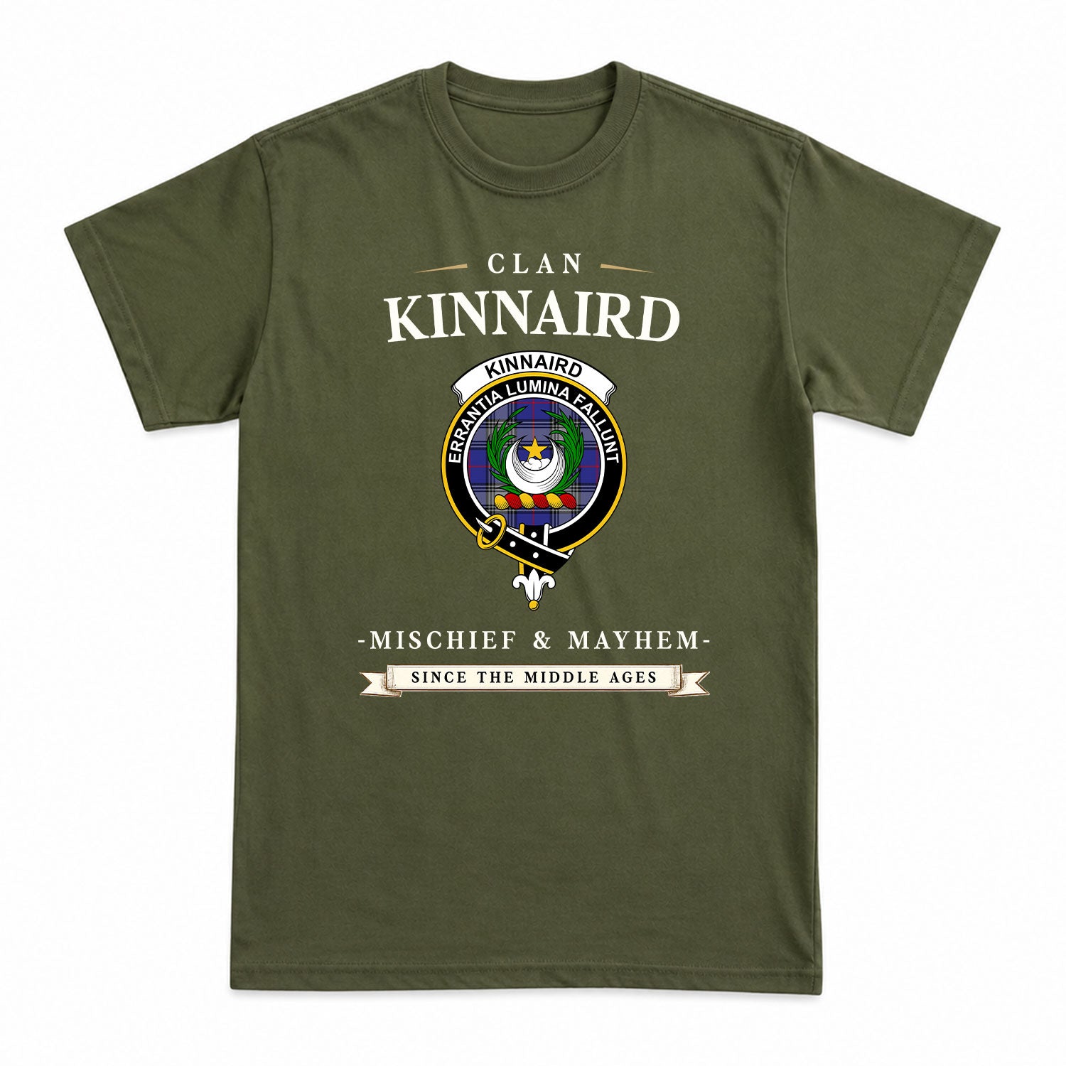 Kinnaird Tartan Crest Mischief and Mayhem T-shirt