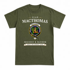 MacThomas Modern Tartan Crest Mischief and Mayhem T-shirt