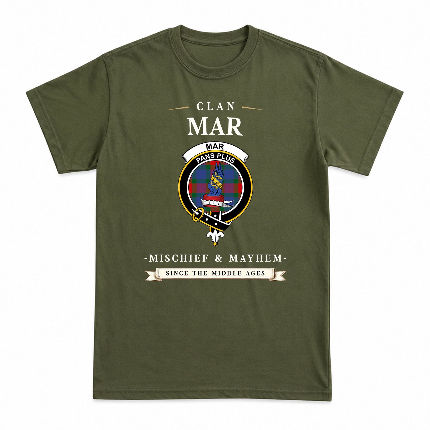 Mar Tartan Crest Mischief and Mayhem T-shirt