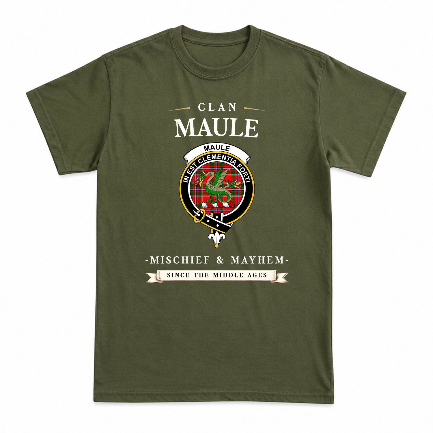 Maule Tartan Crest Mischief and Mayhem T-shirt