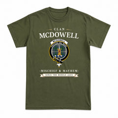 McDowell (MacDowell) Tartan Crest Mischief and Mayhem T-shirt
