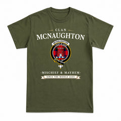 McNaughton Modern Tartan Crest Mischief and Mayhem T-shirt