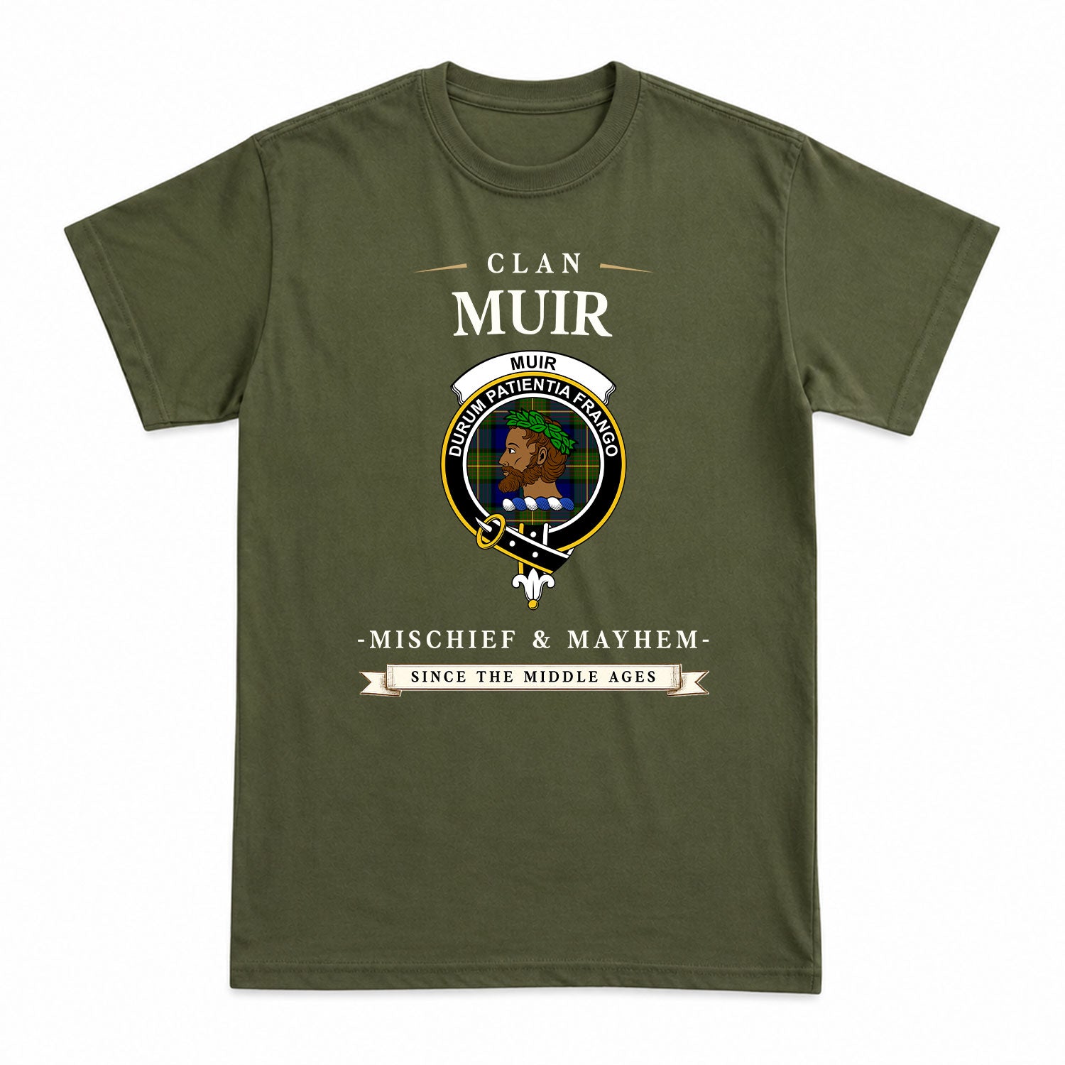 Muir Tartan Crest Mischief and Mayhem T-shirt
