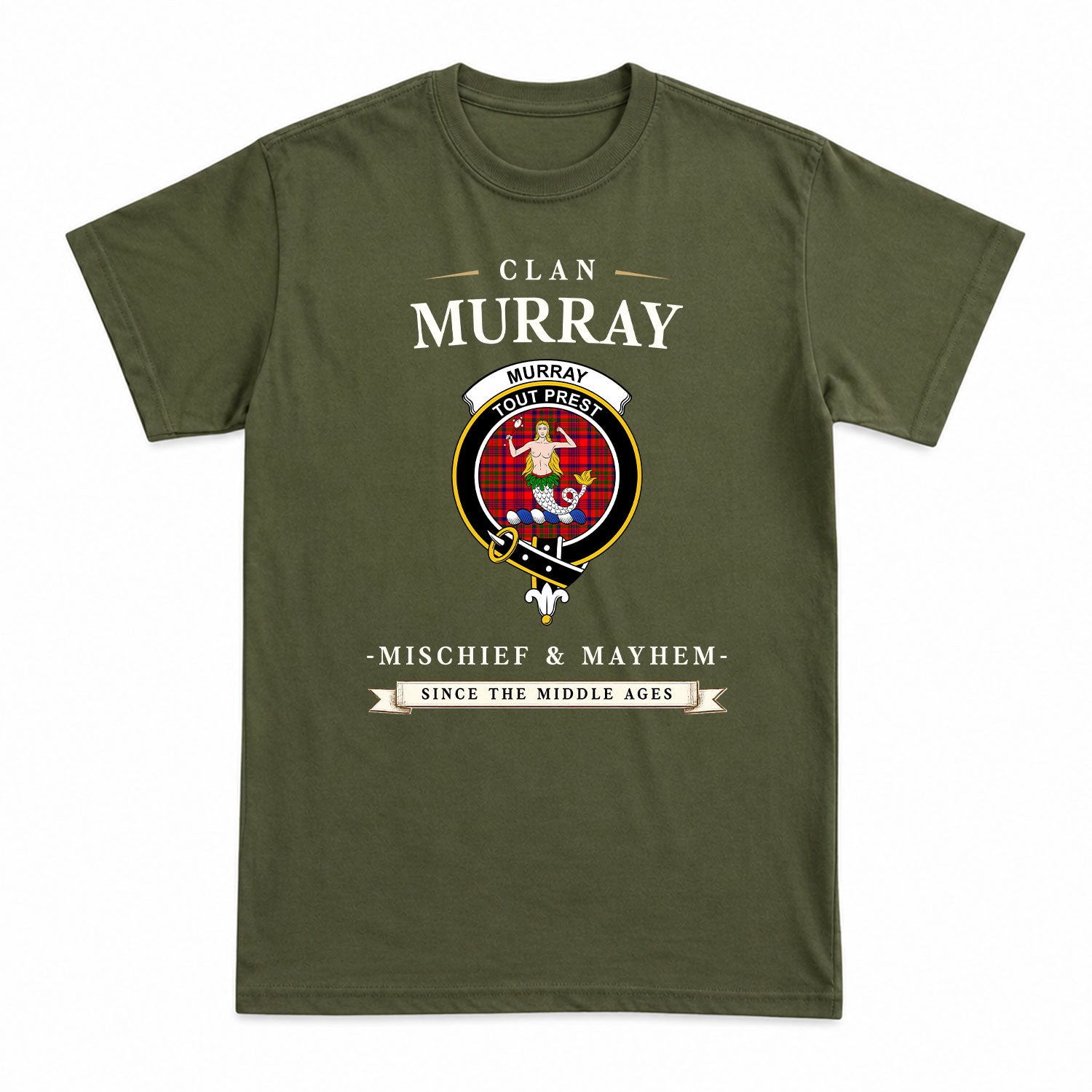 Murray (of Dysart) Tartan Crest Mischief and Mayhem T-shirt