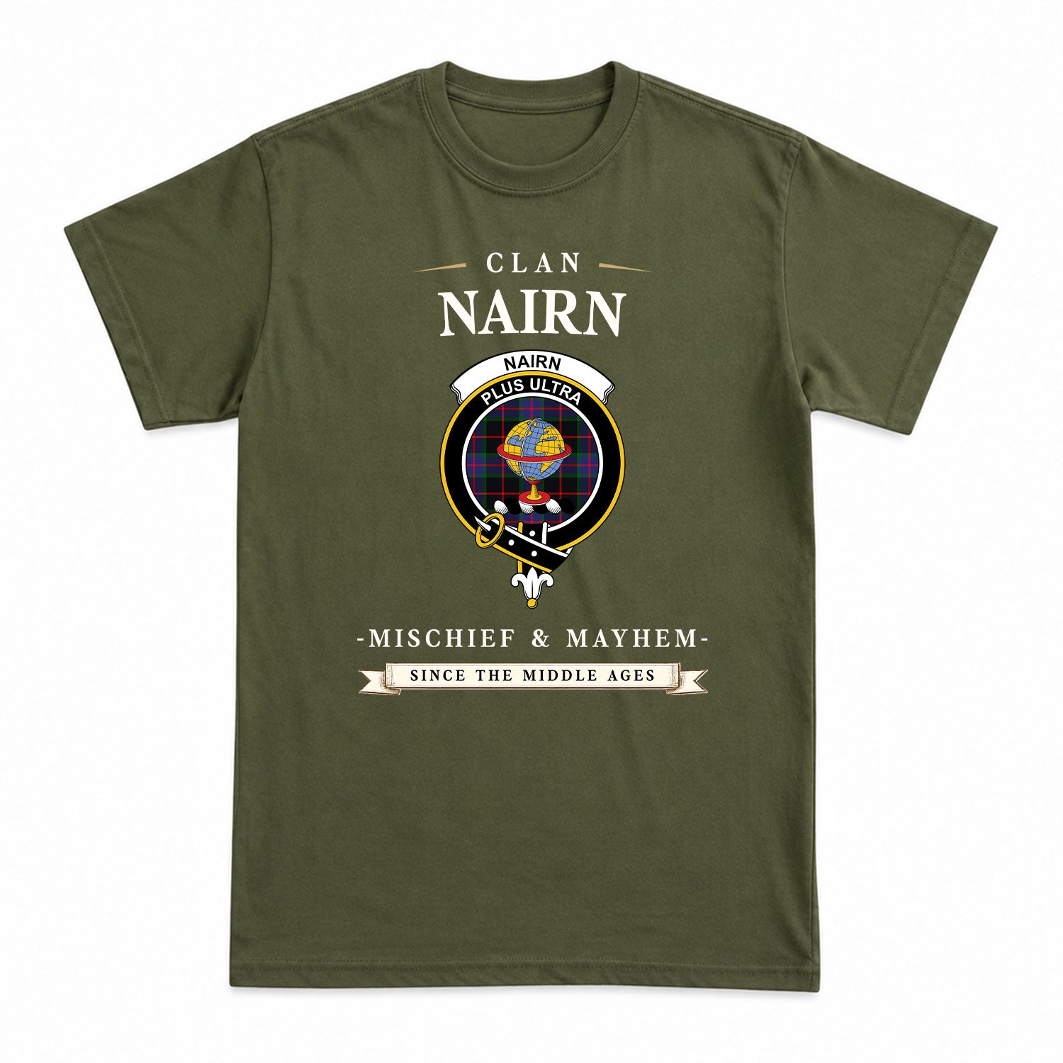 Nairn Tartan Crest Mischief and Mayhem T-shirt