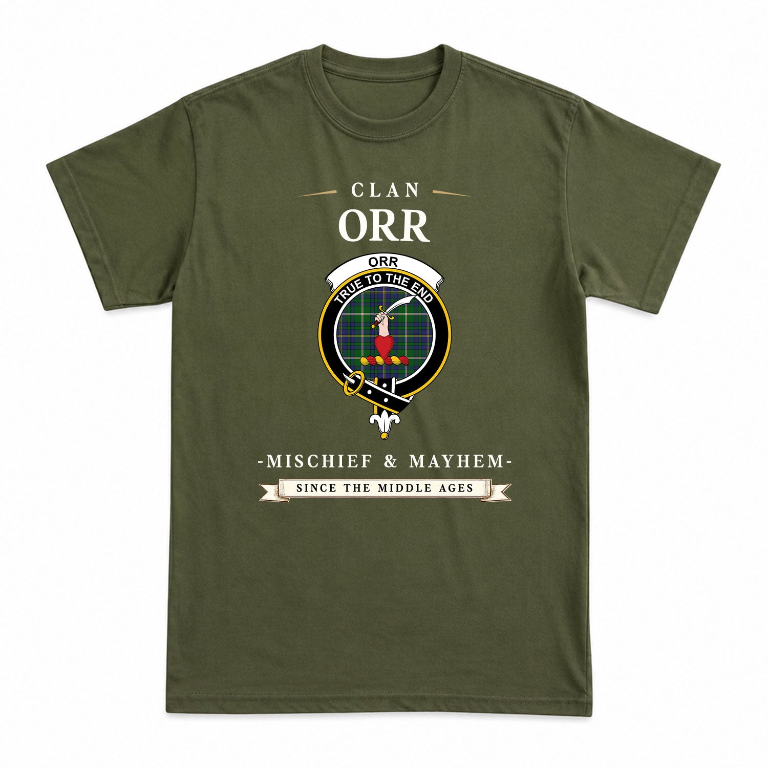 Orr Tartan Crest Mischief and Mayhem T-shirt