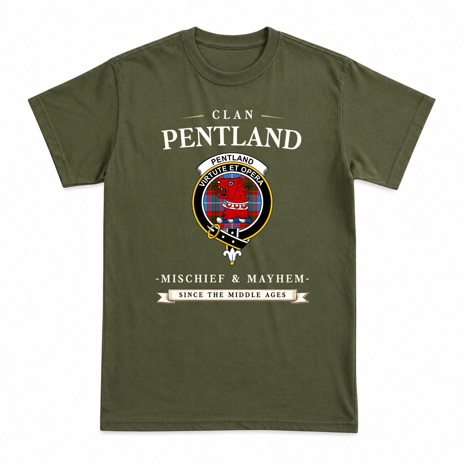 Pentland Tartan Crest Mischief and Mayhem T-shirt
