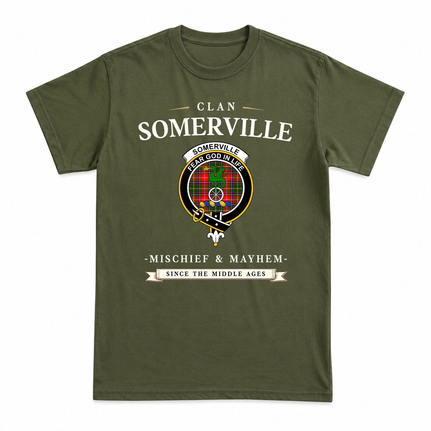 Somerville Tartan Crest Mischief and Mayhem T-shirt