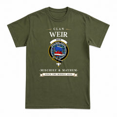 Weir Ancient Tartan Crest Mischief and Mayhem T-shirt