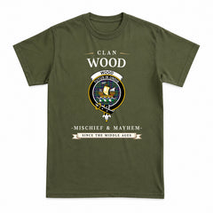 Wood Tartan Crest Mischief and Mayhem T-shirt