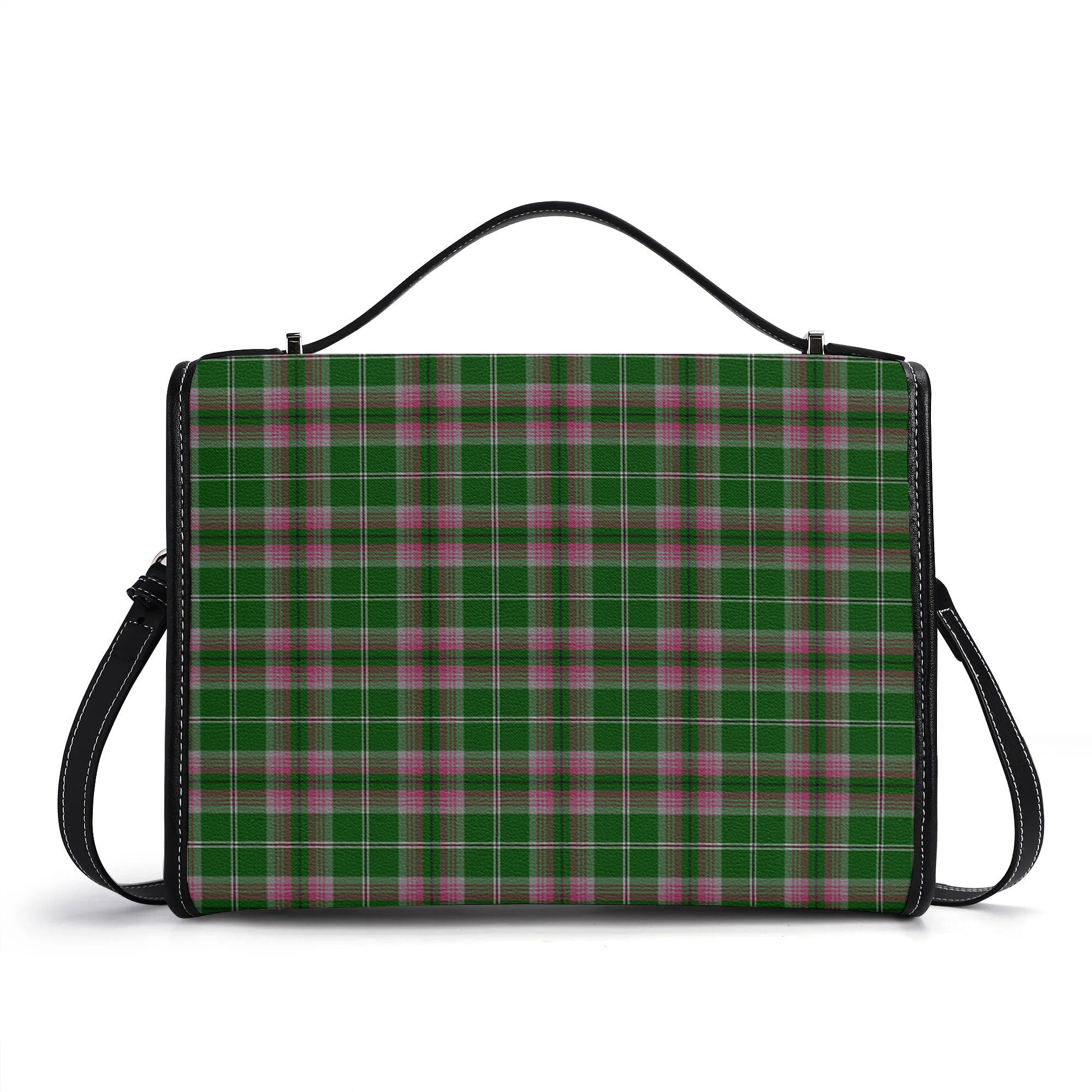 Gray Hunting Tartan Crest Satchel Bag
