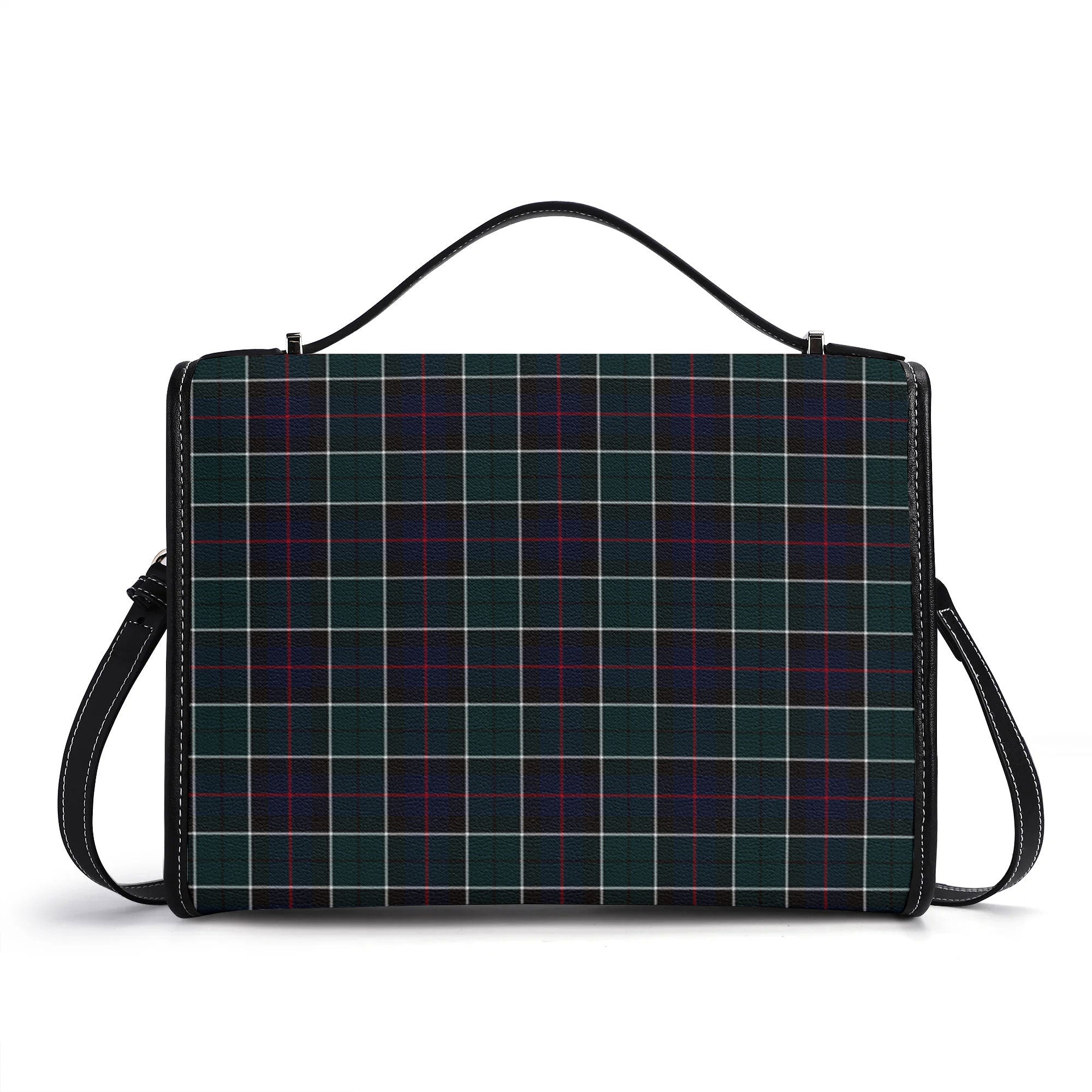 Leslie Hunting Modern Tartan Crest Satchel Bag