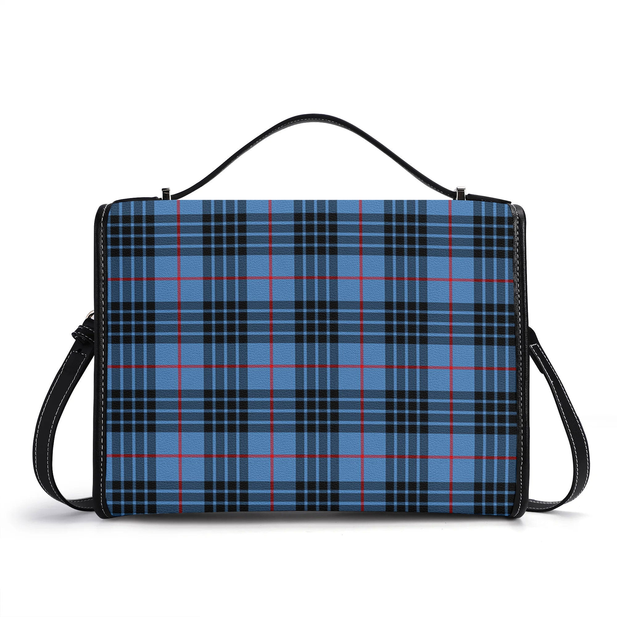 McKay Blue Tartan Crest Satchel Bag