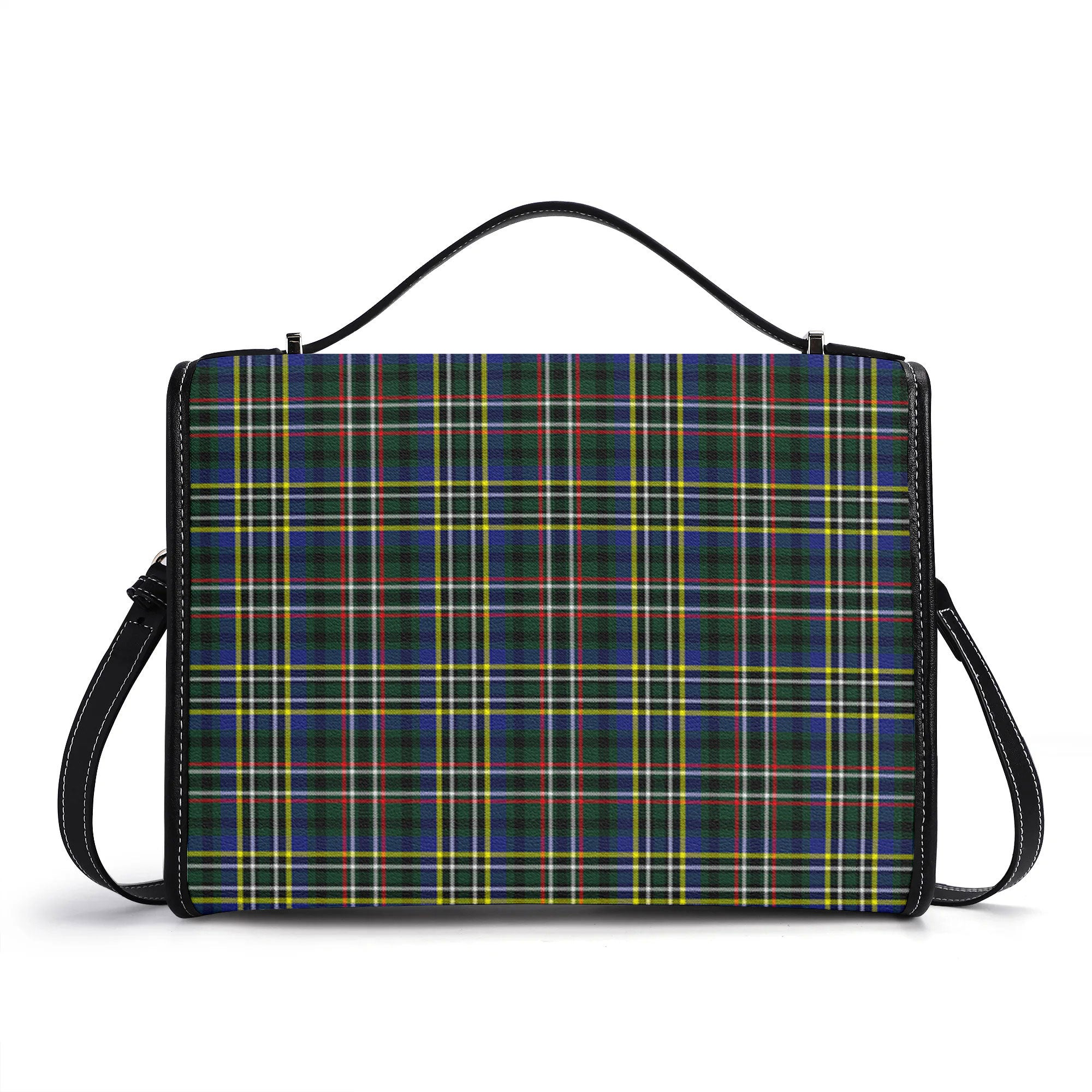 Scott Green Modern Tartan Crest Satchel Bag