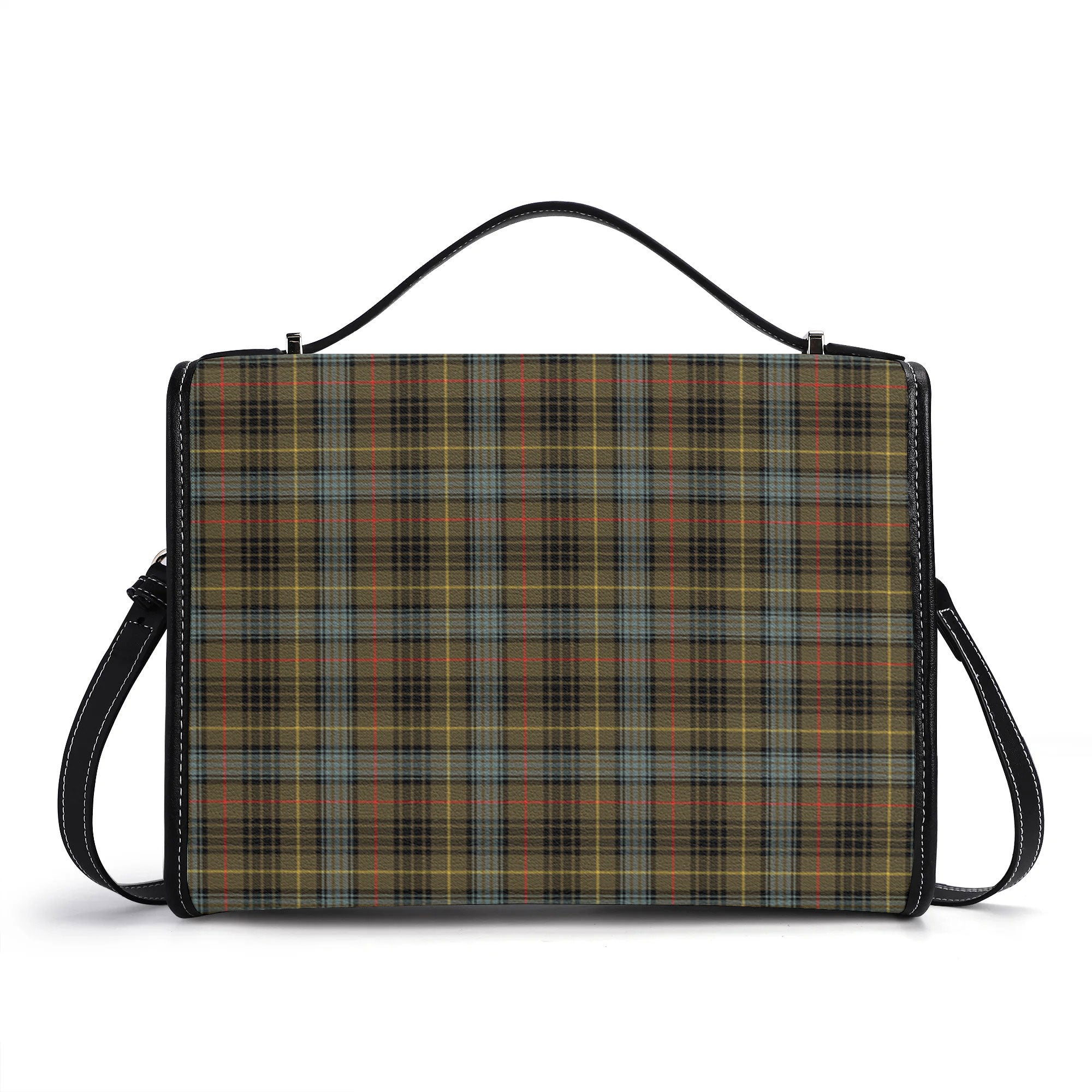 Stewart Hunting Weathered Tartan Crest Satchel Bag