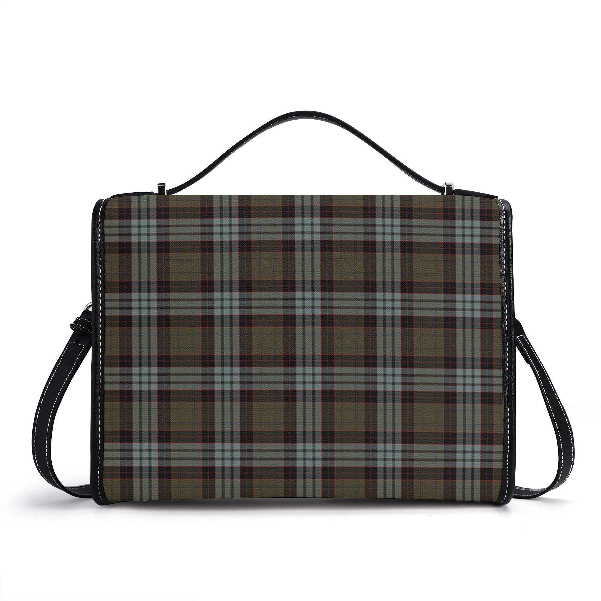 Stewart Old Weathered Tartan Crest Satchel Bag