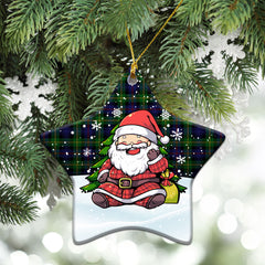 Baillie Tartan Christmas Ceramic Ornament - Scottish Santa Style