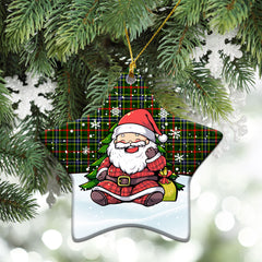 Bisset Tartan Christmas Ceramic Ornament - Scottish Santa Style