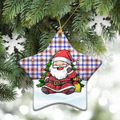 Boswell Modern Tartan Christmas Ceramic Ornament - Scottish Santa Style