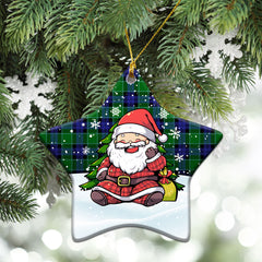 Haldane Tartan Christmas Ceramic Ornament - Scottish Santa Style