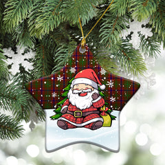 Lumsden Tartan Christmas Ceramic Ornament - Scottish Santa Style
