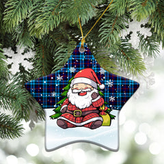 MacCorquodale Tartan Christmas Ceramic Ornament - Scottish Santa Style