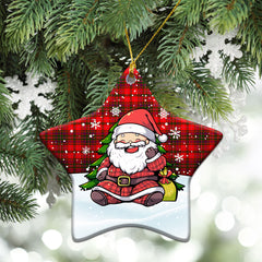 MacDougall Modern Tartan Christmas Ceramic Ornament - Scottish Santa Style