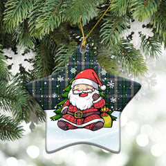 MacDowall Tartan Christmas Ceramic Ornament - Scottish Santa Style