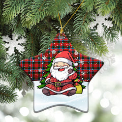 MacDuff Modern Tartan Christmas Ceramic Ornament - Scottish Santa Style