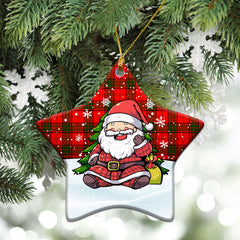 Maxtone Tartan Christmas Ceramic Ornament - Scottish Santa Style