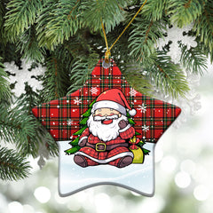 Monypenny Tartan Christmas Ceramic Ornament - Scottish Santa Style