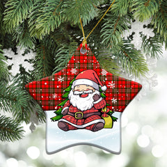 Scott Modern Tartan Christmas Ceramic Ornament - Scottish Santa Style