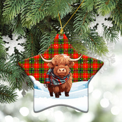 Turnbull Dress Tartan Christmas Ceramic Ornament - Highland Cows Snow Style