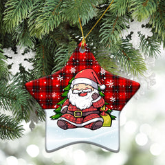 Wemyss Modern Tartan Christmas Ceramic Ornament - Scottish Santa Style