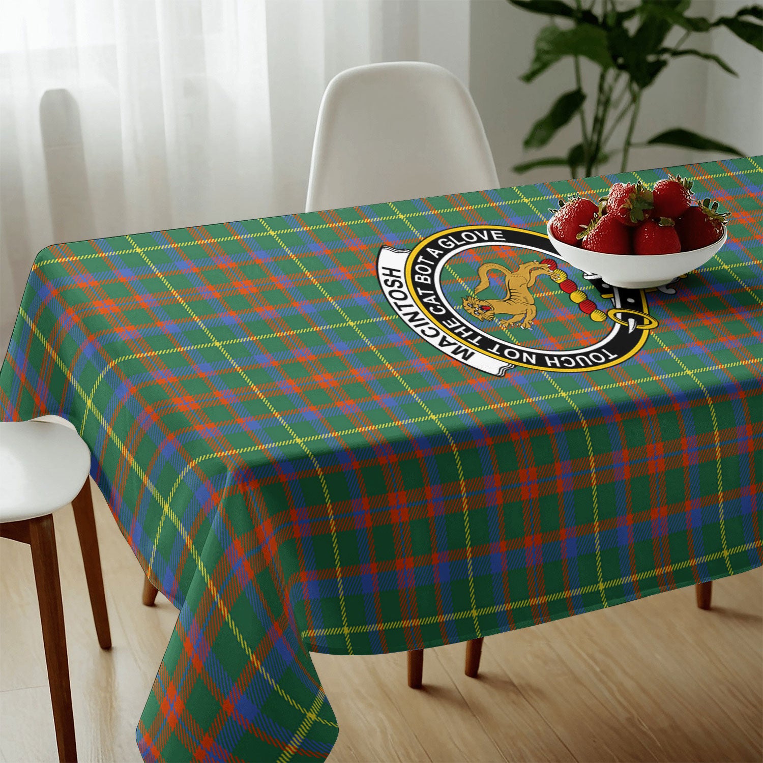 MacIntosh Hunting Ancient Tartan Crest Tablecloth