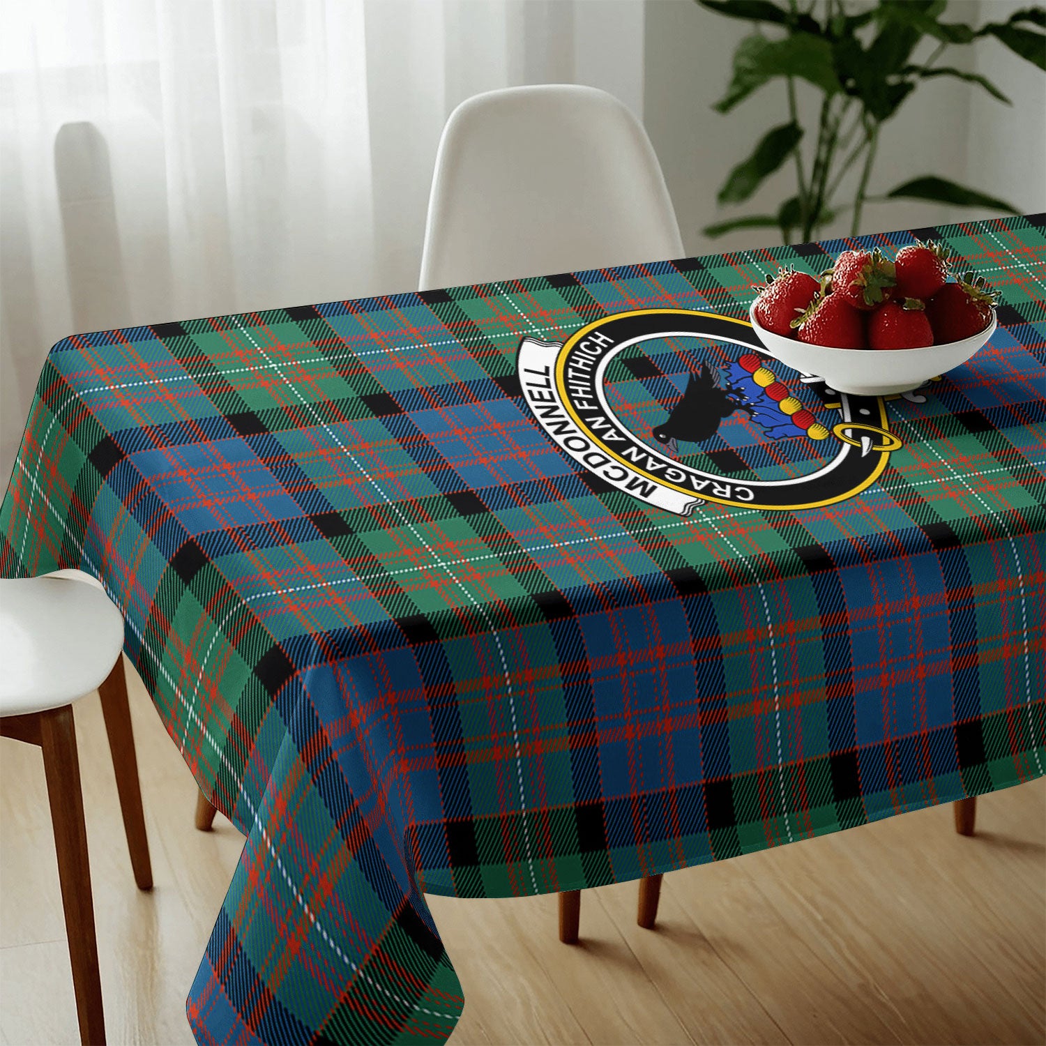McDonnell of Glengarry Ancient Tartan Crest Tablecloth