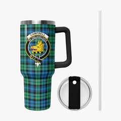 Campbell Ancient 01 Tartan Crest 40 oz Insulated Tumbler with Handle