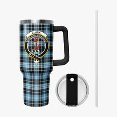 Clark Ancient Tartan Crest 40 oz Insulated Tumbler with Handle