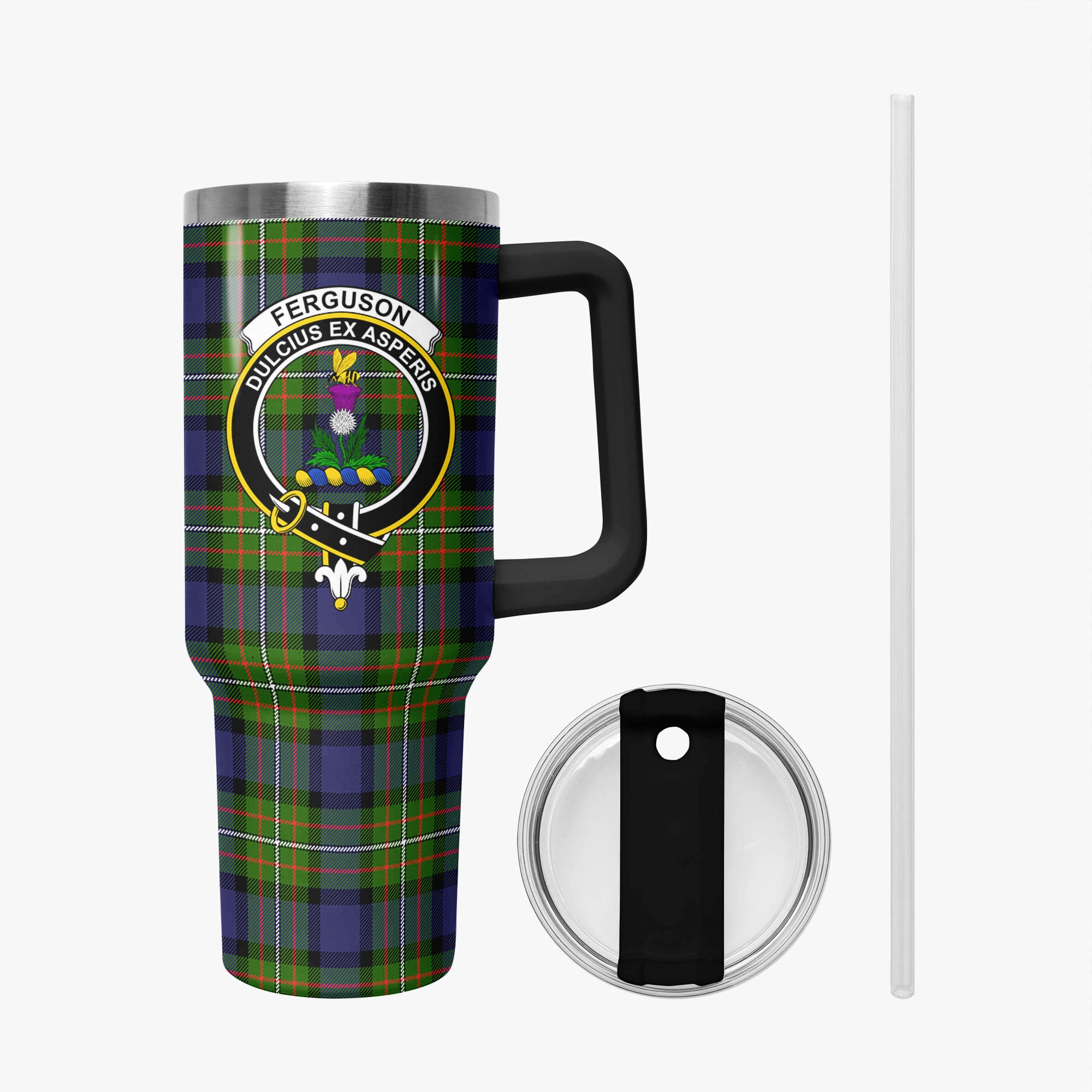 Ferguson Tartan Crest 40 oz Insulated Tumbler with Handle