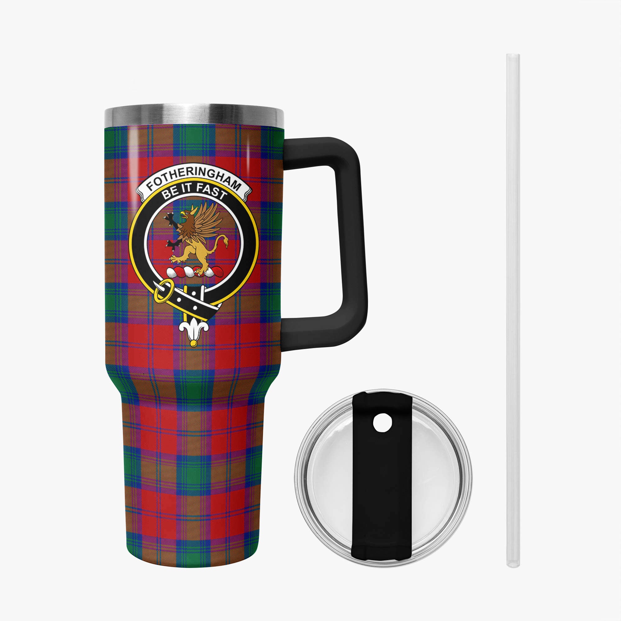 Fotheringham Tartan Crest 40 oz Insulated Tumbler with Handle