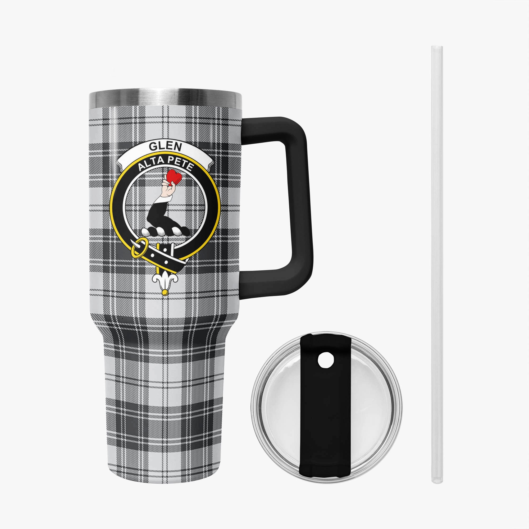 Glen Tartan Crest 40 oz Insulated Tumbler with Handle