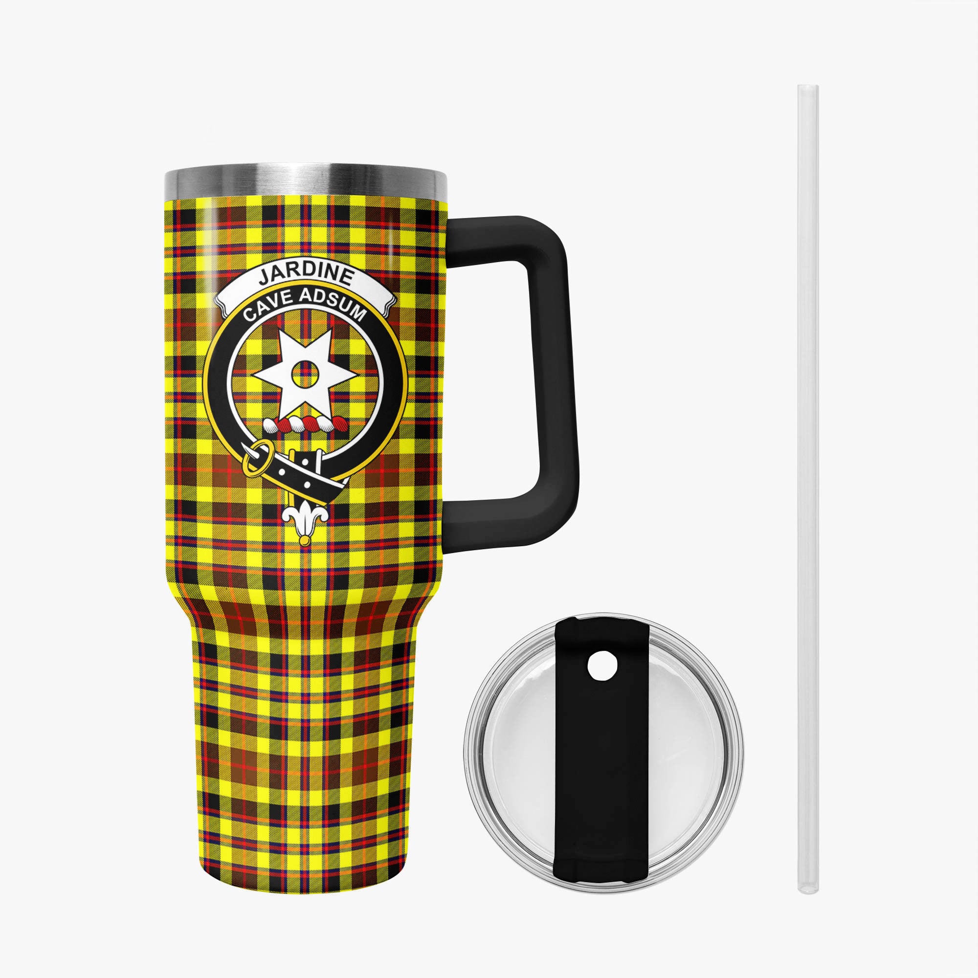 Jardine Tartan Crest 40 oz Insulated Tumbler with Handle