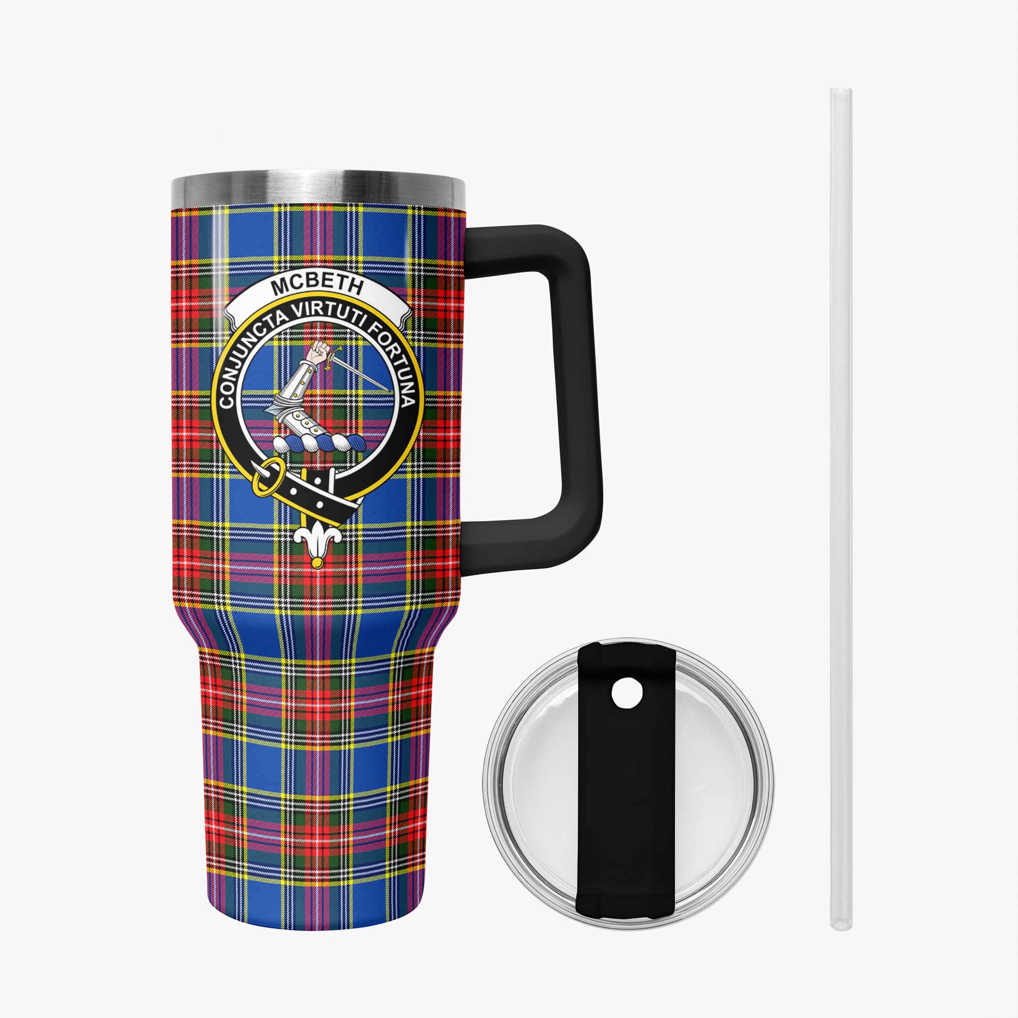 McBeth Modern Tartan Crest 40 oz Insulated Tumbler with Handle