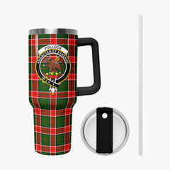 Pollock Tartan Crest 40 oz Insulated Tumbler with Handle