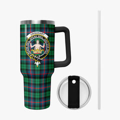 Urquhart Broad Red Ancient Tartan Crest 40 oz Insulated Tumbler with Handle