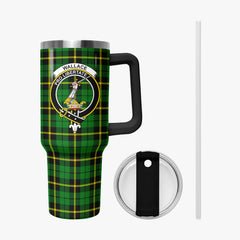 Wallace Hunting Modern Tartan Crest 40 oz Insulated Tumbler with Handle