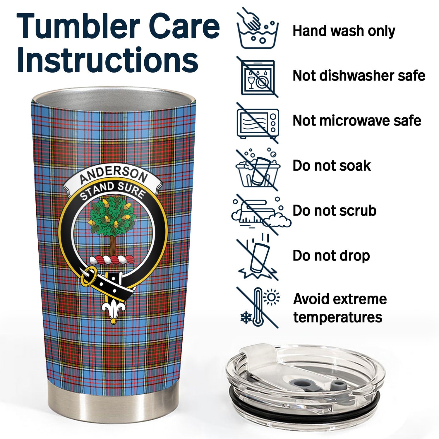 Anderson Modern Tartan Crest Tumbler